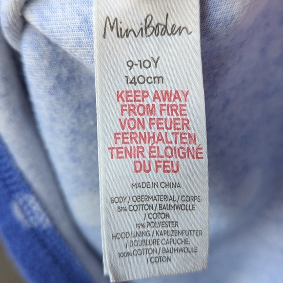 Mini Boden Polka Dot Flowers Terrycloth Beach Swim Coverup Shower Robe 9-10Y - Picture 5 of 7